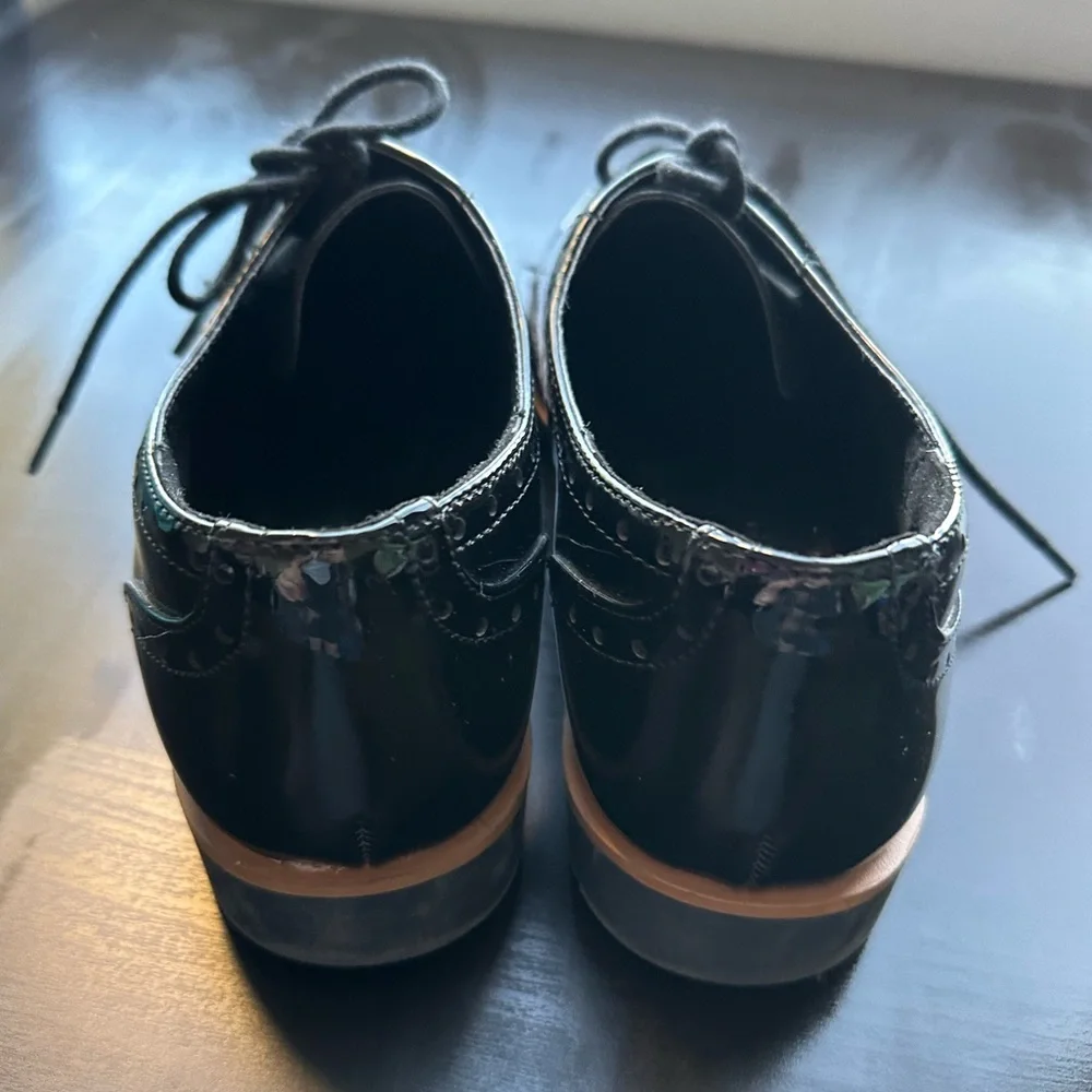 NEXT Forever Comfort Black Brogue Detail Chunky Sole Lace Up Loafer Shoes Size 5 - Picture 7 of 12
